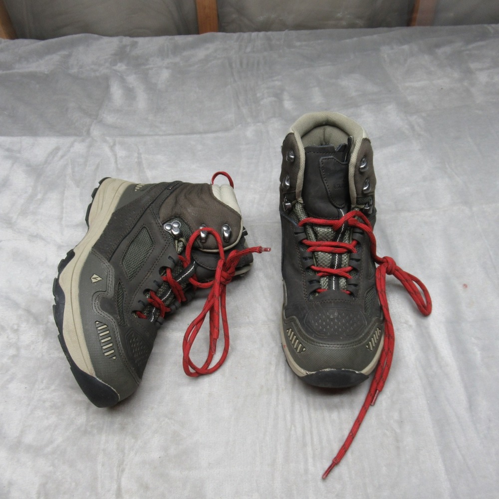 Vasque Kids‎ Hiking Boots 5 Brown Waterproof Red Laces Trail Trekking Breeze AT